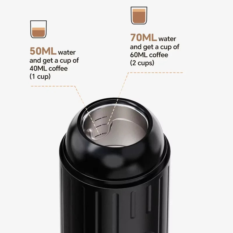 Portable Heating Espresso Machine Wireless Coffee Pot Rechargeable Espresso Extraction Coffee Maker for Travel Office