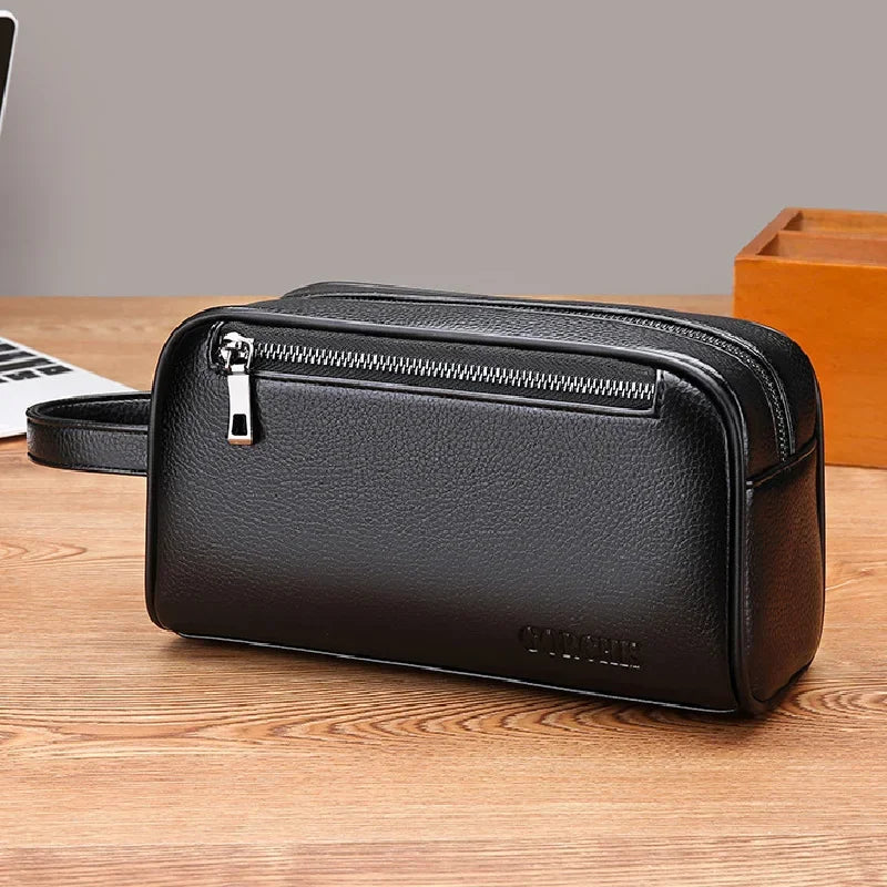 High Quality Genuine Leather Men Clutch Bags Fashion Business Clutches Card Pack Phone Coin Purses Travel Anti-theft Wallet Male