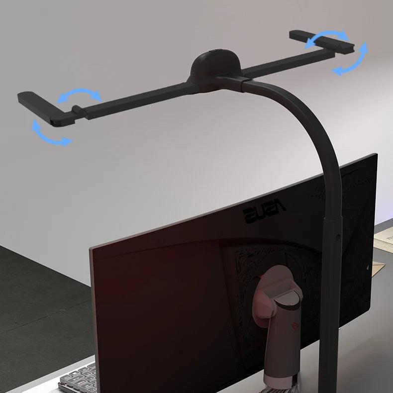 LED Full Spectrum Eye-Caring Architect Desk Lamp with Clamp Flexible Gooseneck 120cm Foldable 4-Head Stepless Dimming Lamp