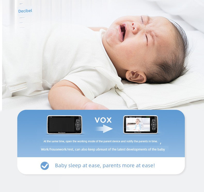 Smart Home Baby Child Sleeping Monitor Wireless HD Night Vision Voice Intercom Cry Reminder for Newborn to 10 Years Old
