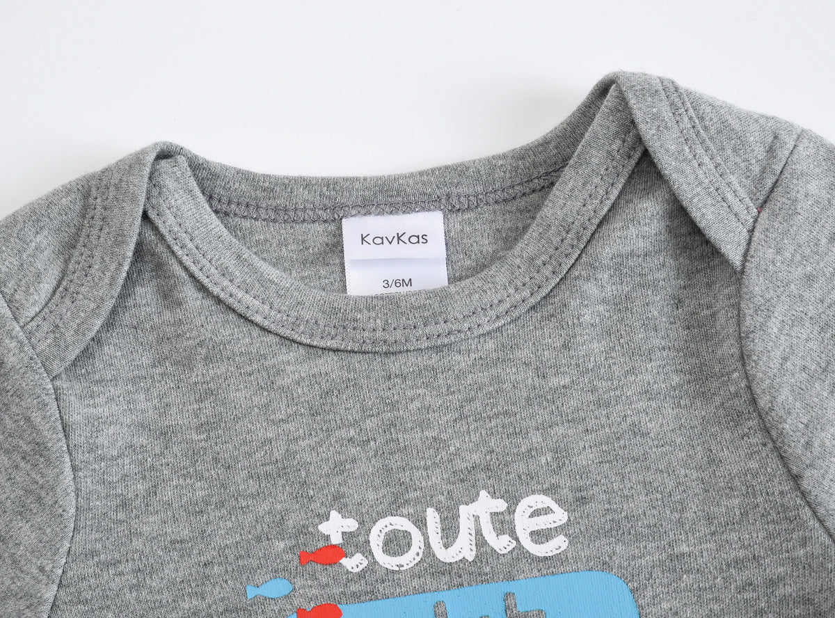 Baby Bodysuit Long Sleeve Cotton 3PCS Set Elephant Rocket Letter Print Infant Romper Onesie Spring Autumn Boy Girl Clothes