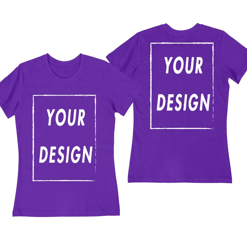 Men's customized T-shirt with their own logo, text, and photos printed on the front and back, customized high-end gifts, Europea