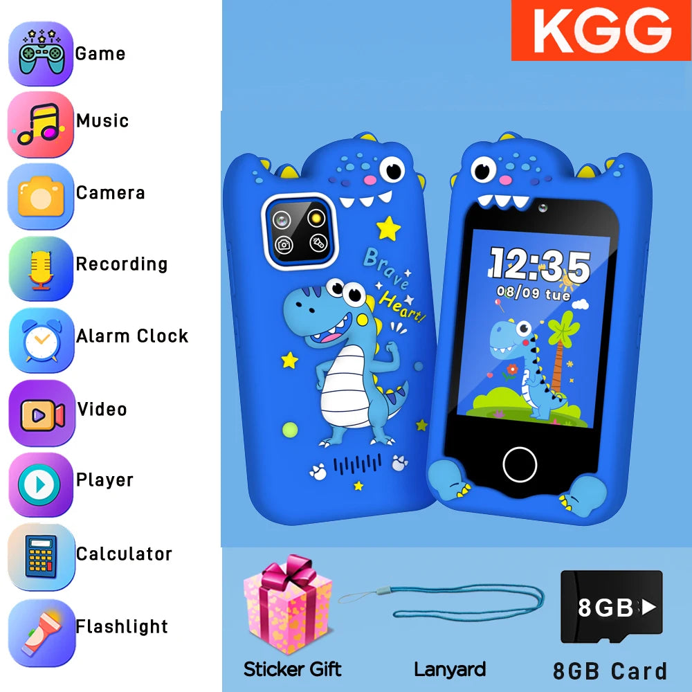 Kids Toy Phone 8GB Video Music Player 28 Games 20 Stories Mini Toy Phone Dual Camera Learning Educational Toys Children Gifts