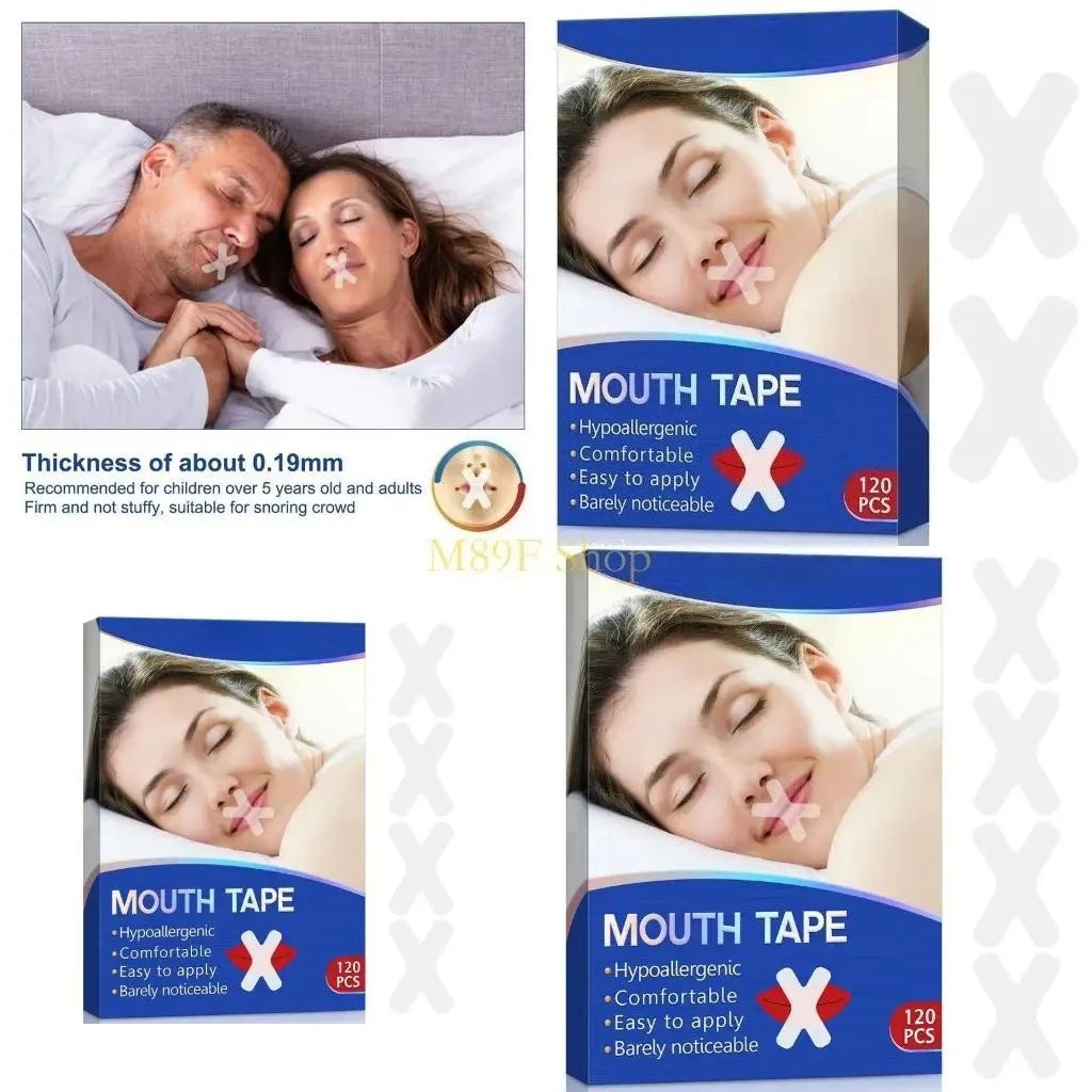 120PCS sleeping mouth tapeAdult Night Sleep Anti snore Improve Nose better Breathing Patch Mouth Correction Orthosis Tape SMZH09