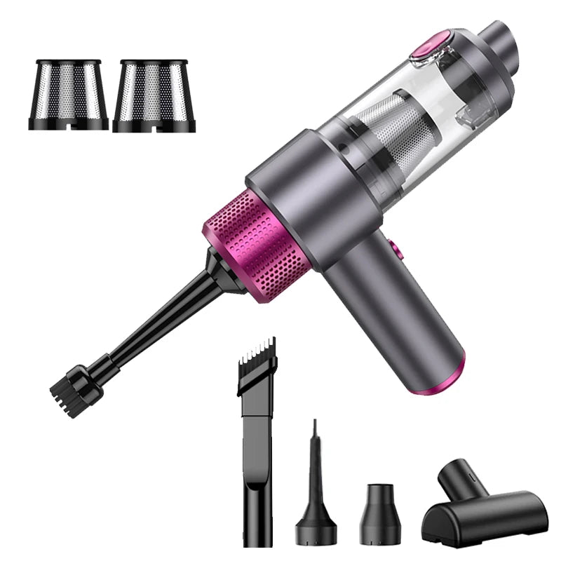 VYVYLABS 15000Pa Strong Suction Car Vacuum Cleaner with Led Lighting Rechargeable Wireless Cleaner Handheld Mini Car Cleaning