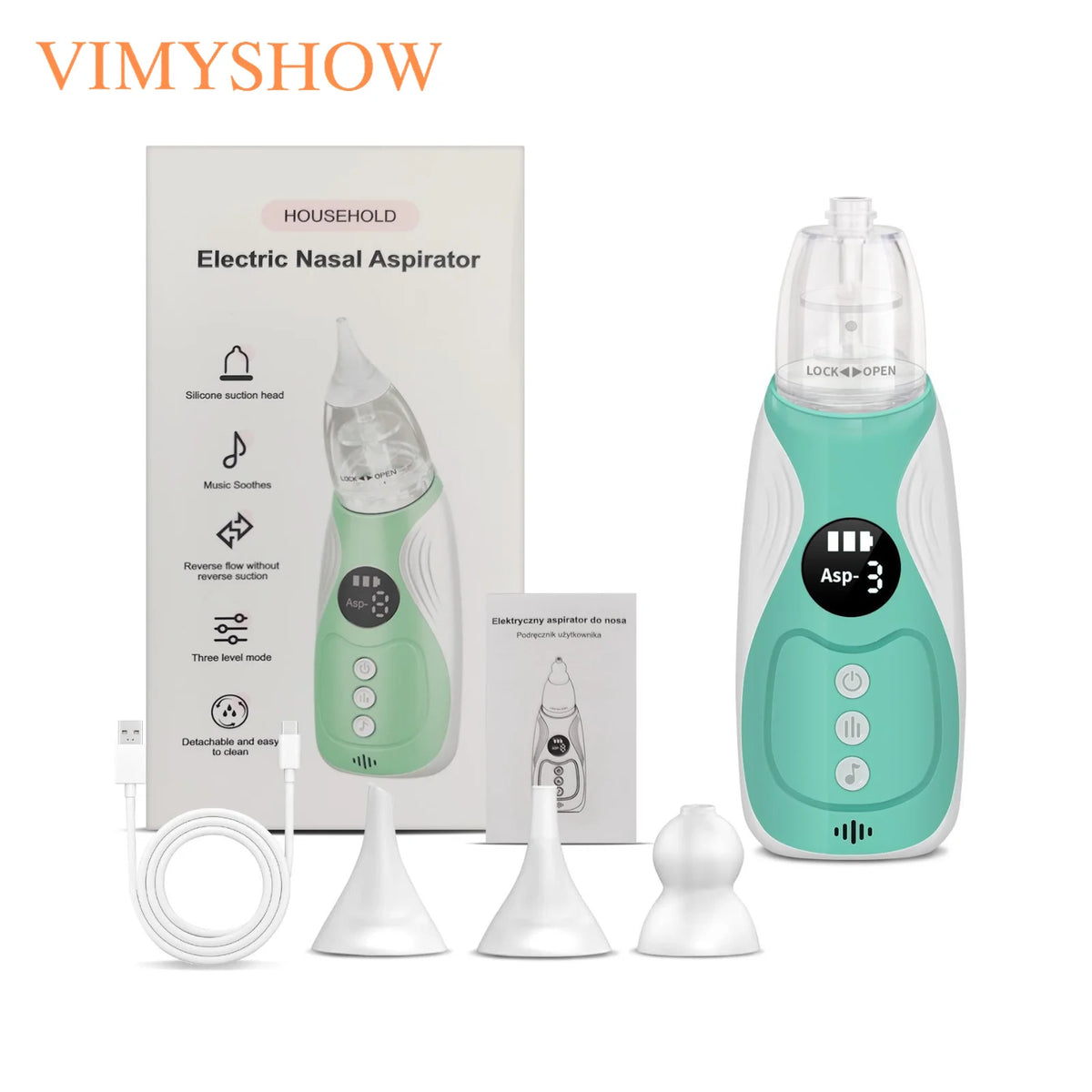 3 in 1 Electric Baby Nasal Aspirator Booger Mucus Sucker Nose Cleaner Nose Suction Device for Newborn & Toddlers Safe Gentle Use