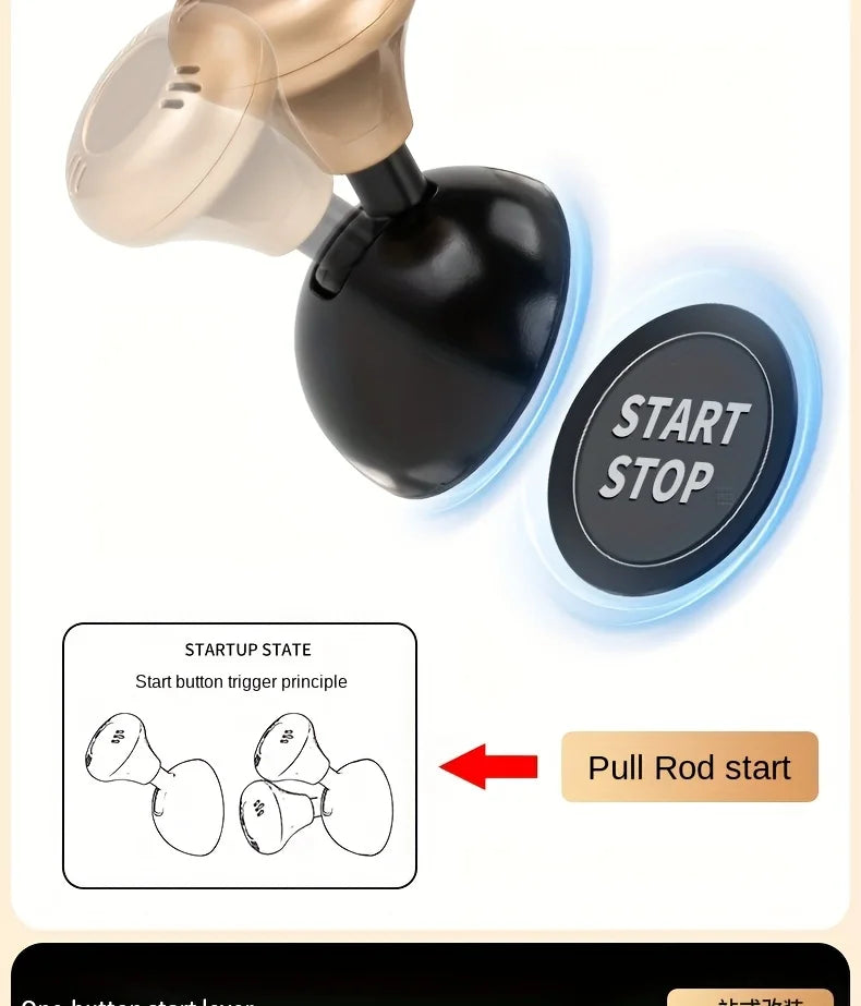 Car Start Button Alloy Decorative Cover，Universal Engine Starter/Stop Decorative Pole，Car Interior Decoration Accessories