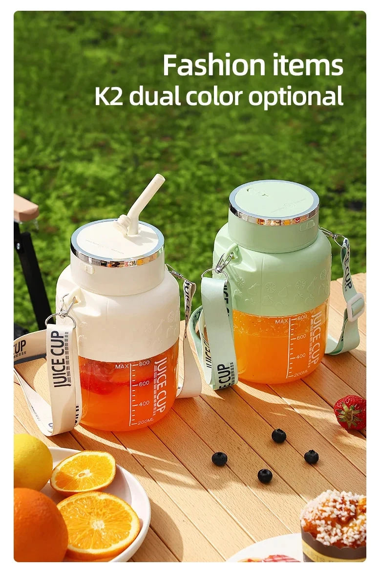 Wireless Portable Juicing Bucket Electric 800ml Sports Cup Fresh Fruit Juicer With Large Capacity and 10 Stainless Steel Blades