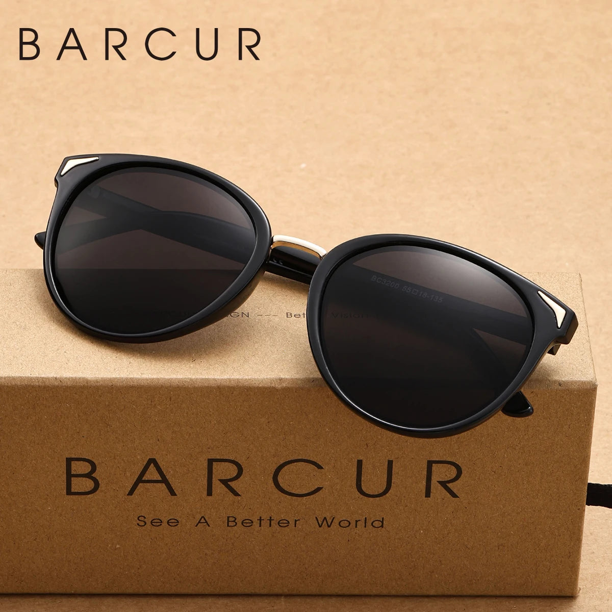 BARCUR 1pcs Women Sunglasses Optional Color Round Lens Lightweight Comfort Driving Casual Commute UV400 Polarized Sunglasses