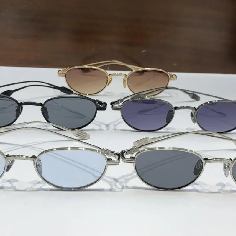 2025 Fashion Women Sunglasses Luxur Brand Designer Pure Titanium Oval Trend Personality Cateye Outdoor Sun Glasses UV400