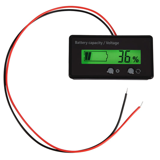 LCD Display Backlit Universal Battery Capacity Voltage Meter Tester Voltmeter Monitor with Connecting Cable