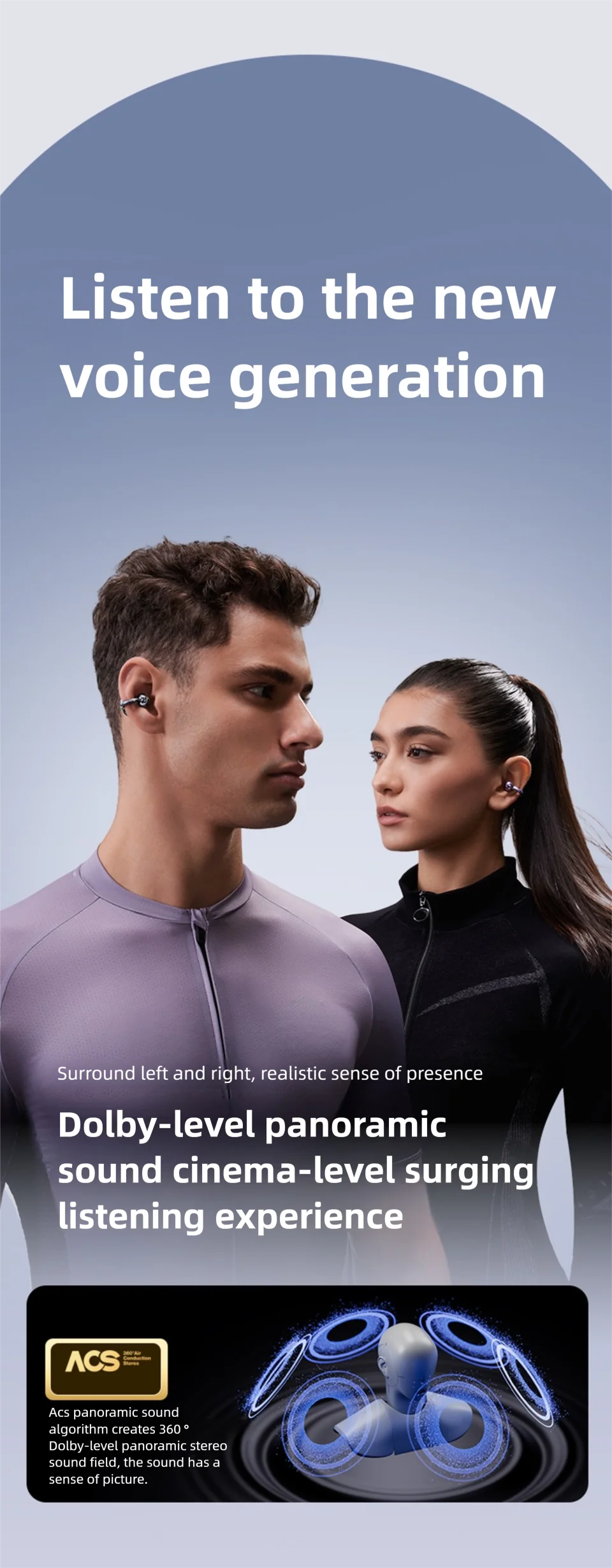 Sanag S6S AI Earphone Open Ear Earphone FreeClip 3D Stereo Sound Bluetooth 5.3 OWS Sport Headphones IPX4 Waterproof