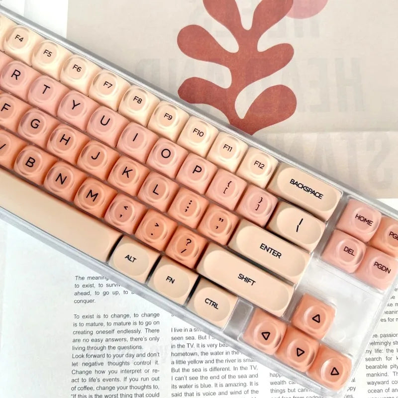 Foundation Crystal Keycaps Set HOA Profile Key Caps Custom DIY Gaming Mechanical Keyboard PBT Keycap Set for Office Keyboard