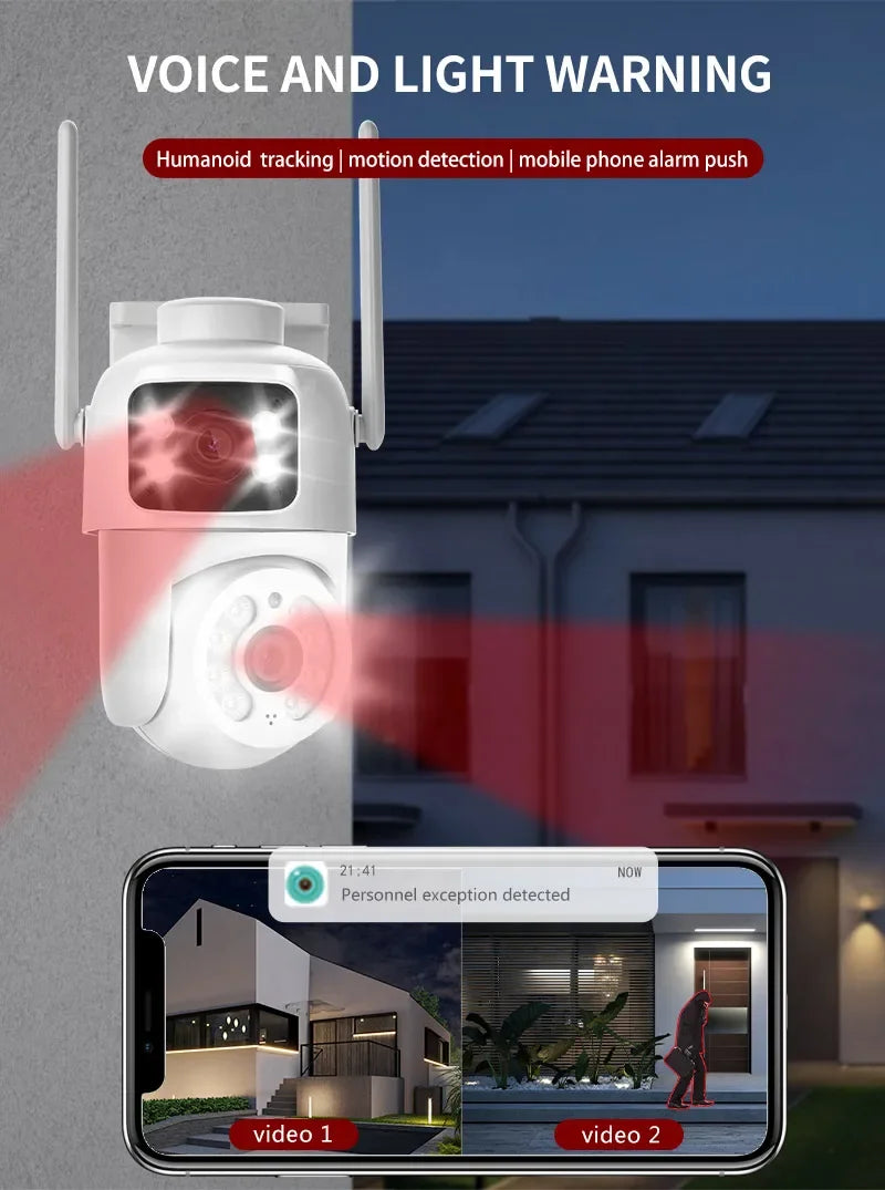 BELIA 6MP Dual Lens Dual Screens PTZ Wifi Camera AI Human Detection Wireless Outdoor CCTV Security IP Camera ICSEE App