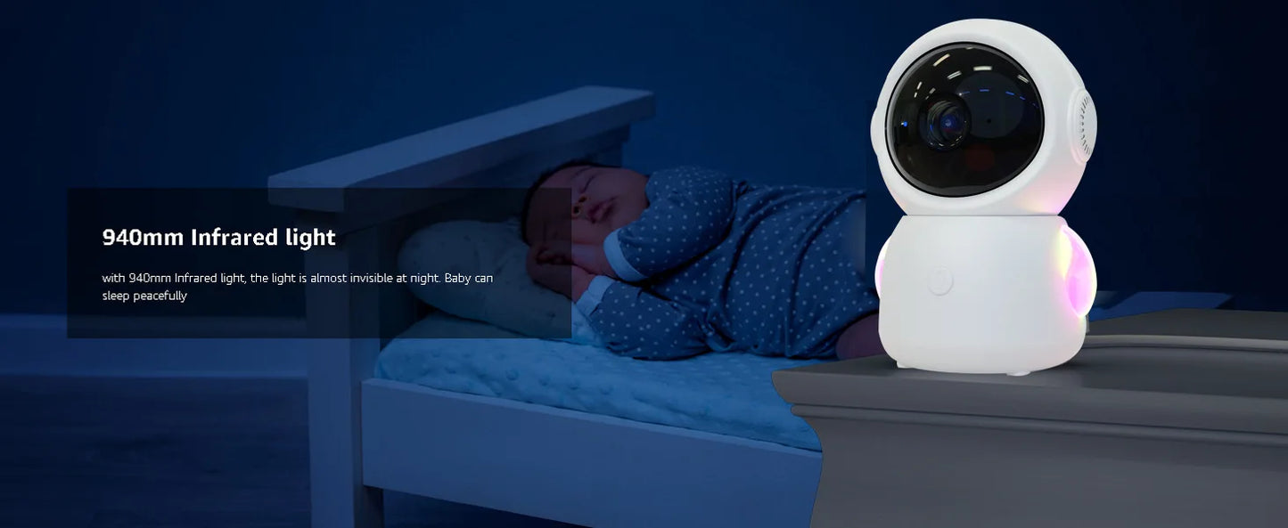 2K Baby Monitor Surveillance Camera Dual-frequency Crying Machine Indoor Safety Protection Remote Monitoring Voice Intercom