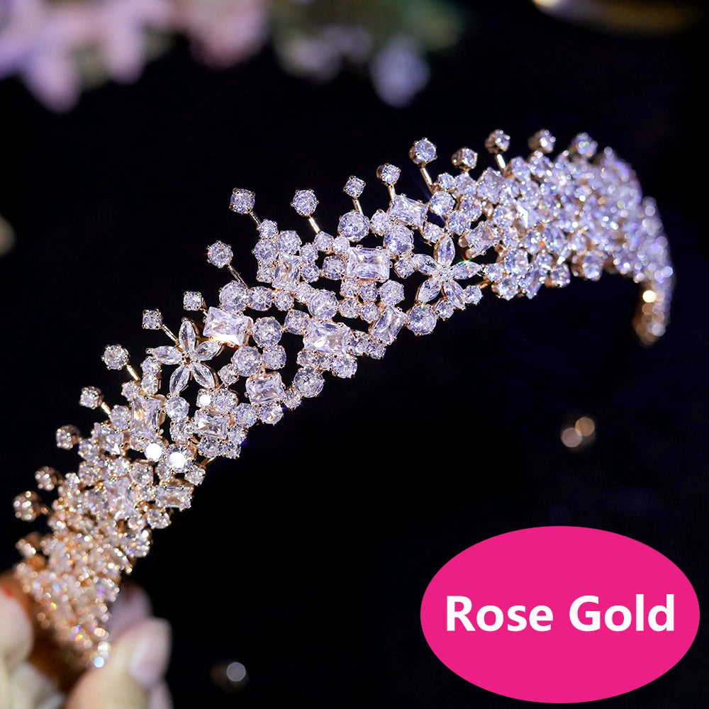 ASNORA Bridal Hair Accessories 3A Zircon Crown Para Quinceañera Princess Small Birthday Tiara for Women Diadema Wedding Headband