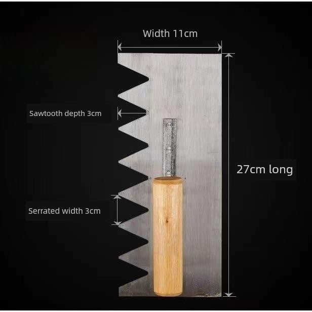 Tile Serrated Spatula Square Tooth Toothed Plastering Knife Paving Tile Plastering Knife Flat Gray Batch Ash Spoon Masonry Tool