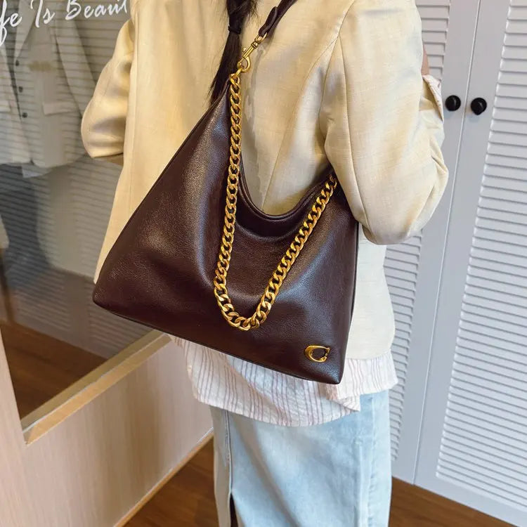 Luxury Brand Trendy Diaper Bag Stylish Leather Crossbody Handbag For Women Elegant Messenger Purse Minimalist Chic