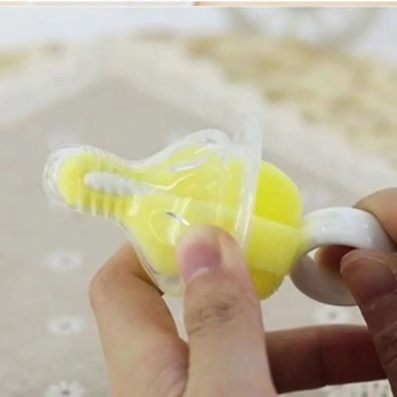 Soft Sponge Baby Nipple Cleaner Mini Foam Scrubber Pacifier Bottle Nipple Washing Cleaning Brush Baby Feeding Accessory
