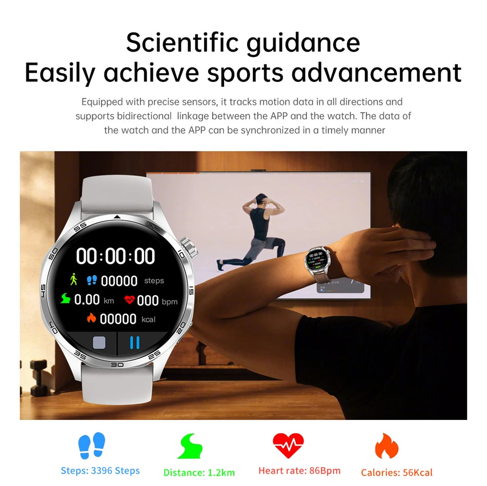 2025 New Mens Smart Watch 360 * 360 Bluetooth Call Smartwatch AMOLED Screen GPS Smart Watches NFC Waterproof Smart Watch for Men