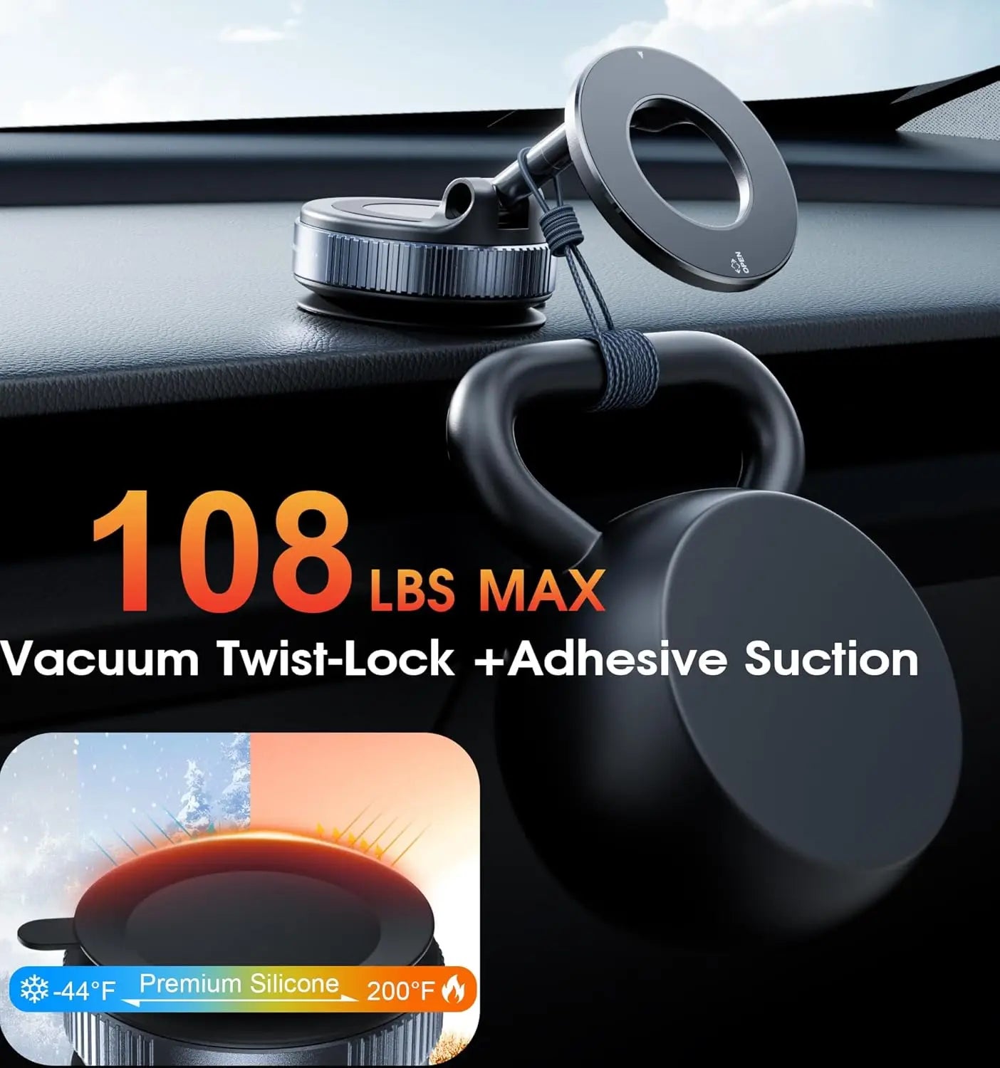 360° Rotating Vacuum Magnetic Car Phone Holder  New Model Dashboard Glass Mount Multi-Scenario Automotive Navigation Stand