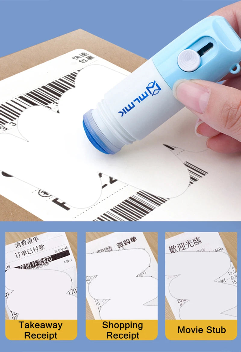 2 In 1 Thermal Paper Correction Solution & Parcel Box Opening Knife Home Office Identity Data Security Protection Liquid Eraser