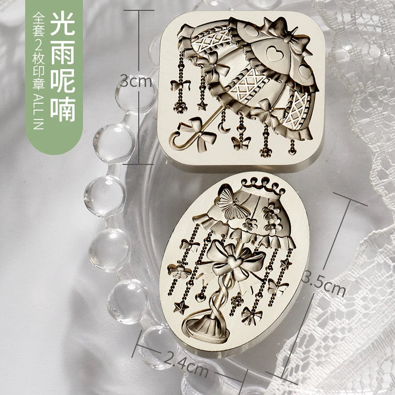 3D Embossed Wax Seal Stamp Retro/Umbrella/Desk Lamp For A Copper Head For DIY Envelope Letter Wedding Invitation Card