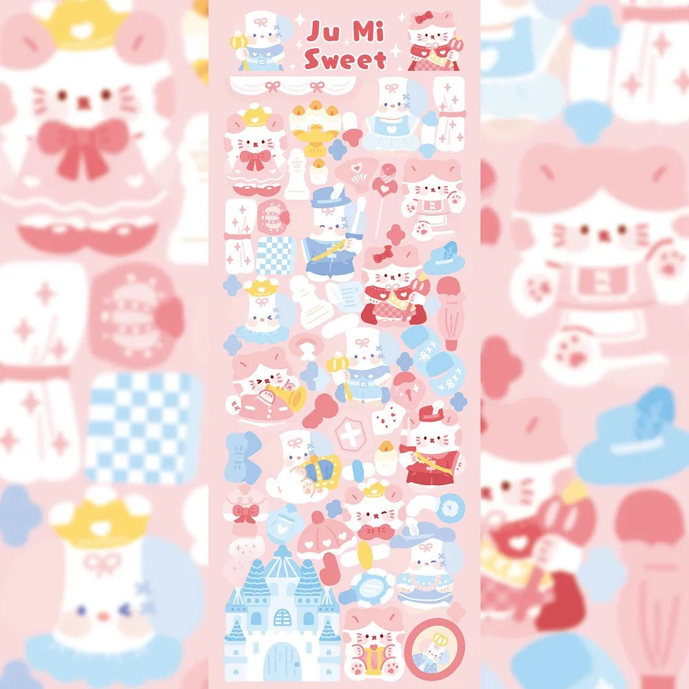 Kawaii Cute Laser Cartoon Animal Party Stickers For Girl Stationery Handbook Diary Planner Scrapbook DIY Decorative Stickers