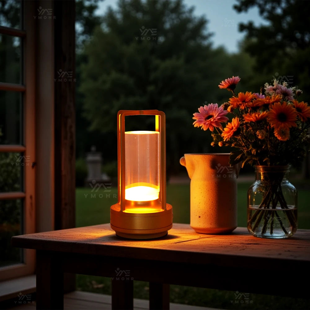 Retro Desk Lamp Warm White Light USB-C Fast Charge USB-C Fast Charge Waterproof Dimmable Gift Idea Table Bedside Lamp Home Decor