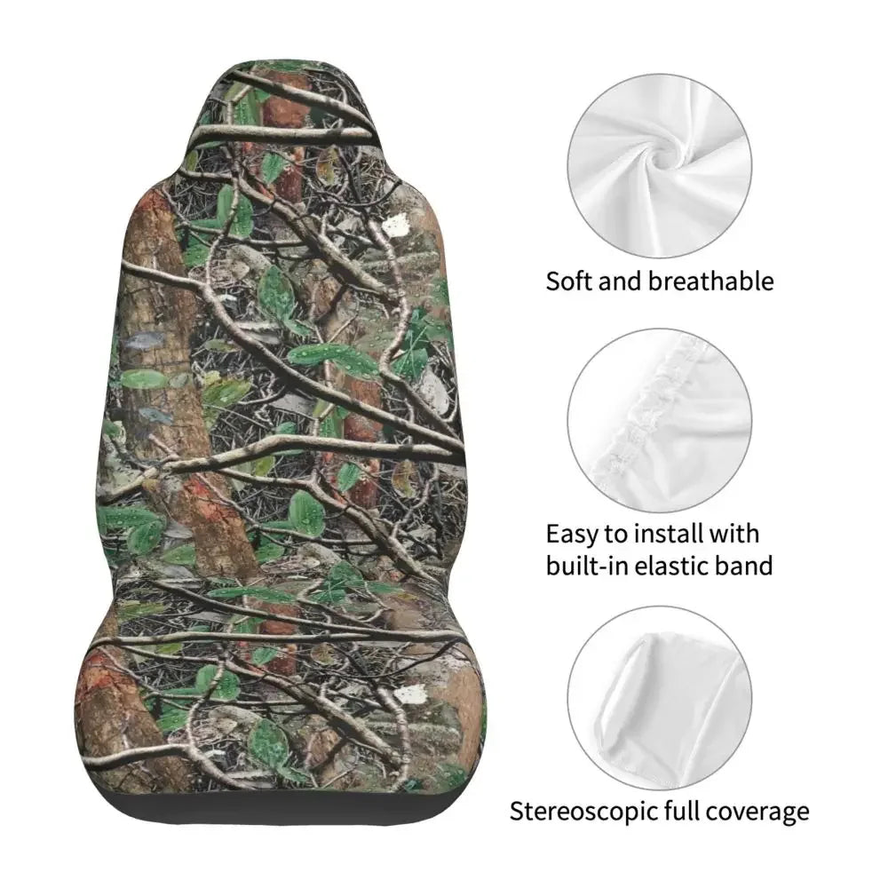 Camouflage Hunting Universal Car Seat Cover Four Seasons For SUV Tree Car Seat Covers Fiber Seat Protector