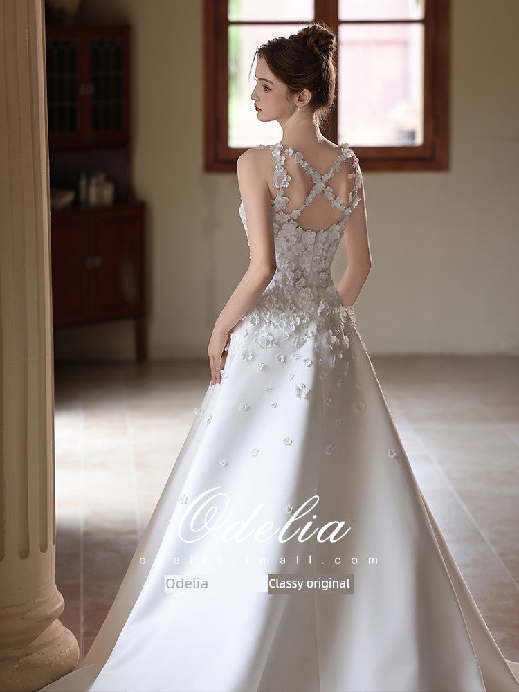 odelia "Mysterious Garden" 2025 New arrival Light Weddings Bride Gauze French Satin Minimalist Light