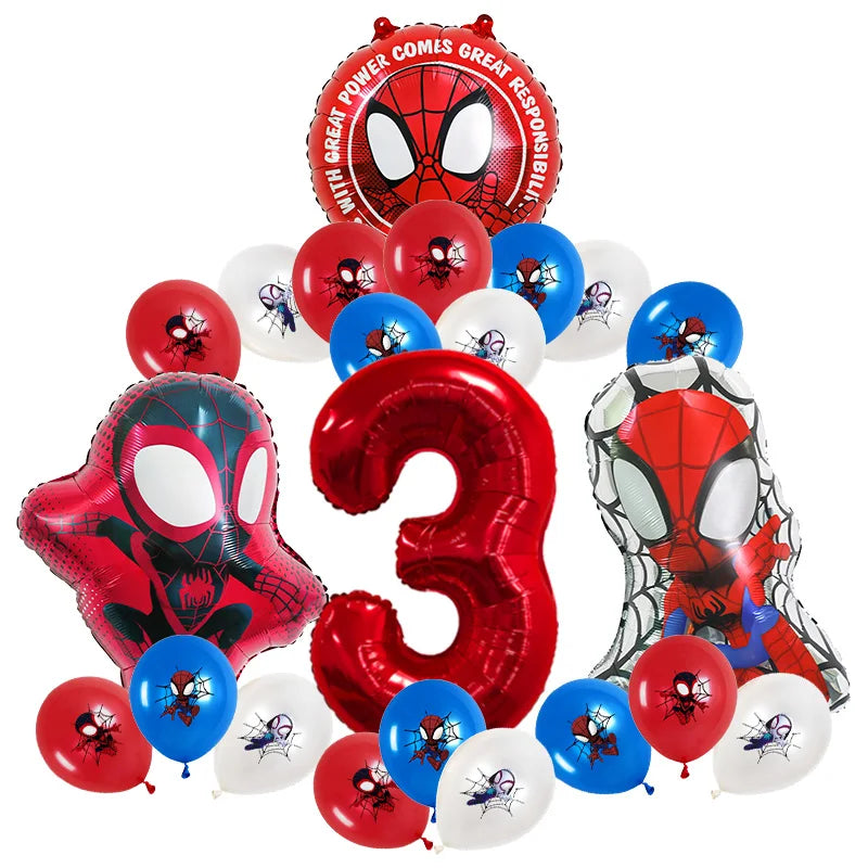 Spidey and His Amazing Friends Birthday Party Decoration New Latex Balloons For Kids Event Supplies Foil Latex Balloon Backdrop