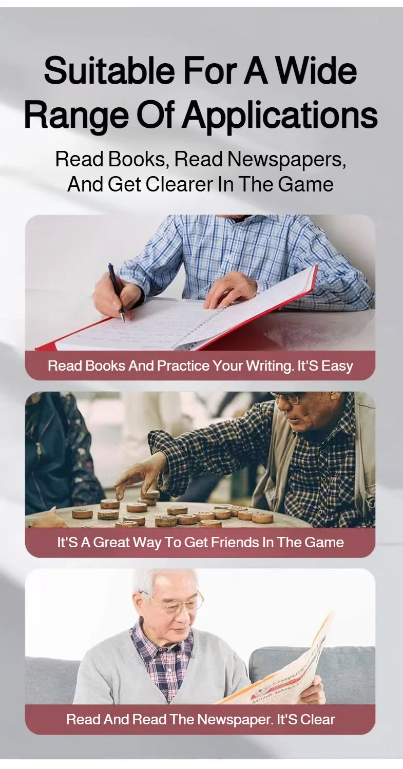 Smart Reading Glasses With Smart Zoom Bifocal HD Blue Light Blocking For Seniors Elderly Reading Watching  Daily Use