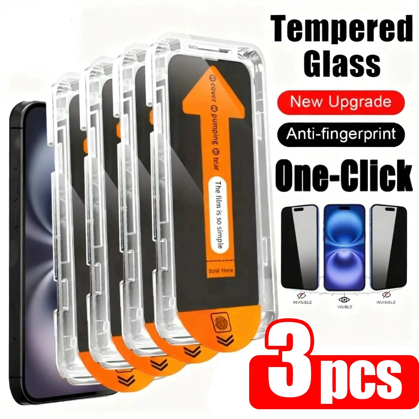 1-3PCS Privacy Screen Protector For iPhone 17 Pro Max 18 13 16 11 15 14 12 Mini 16e XR Xs 7 8 Plus X Air Anti Spy Tempered Glass
