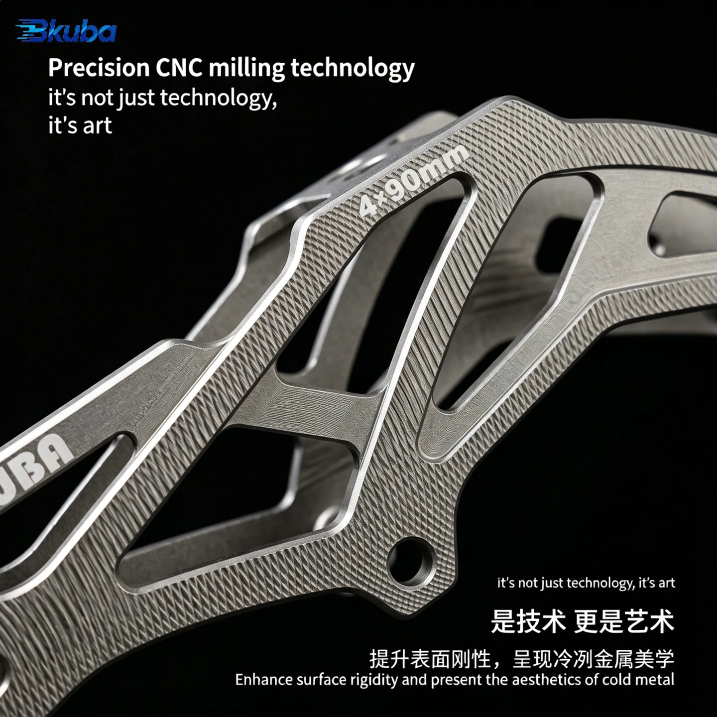 BKuba 4x90/100/110mm Speed Skate Frame, Aircraft Grade Aluminum CNC Machined Inline Skate Bracket