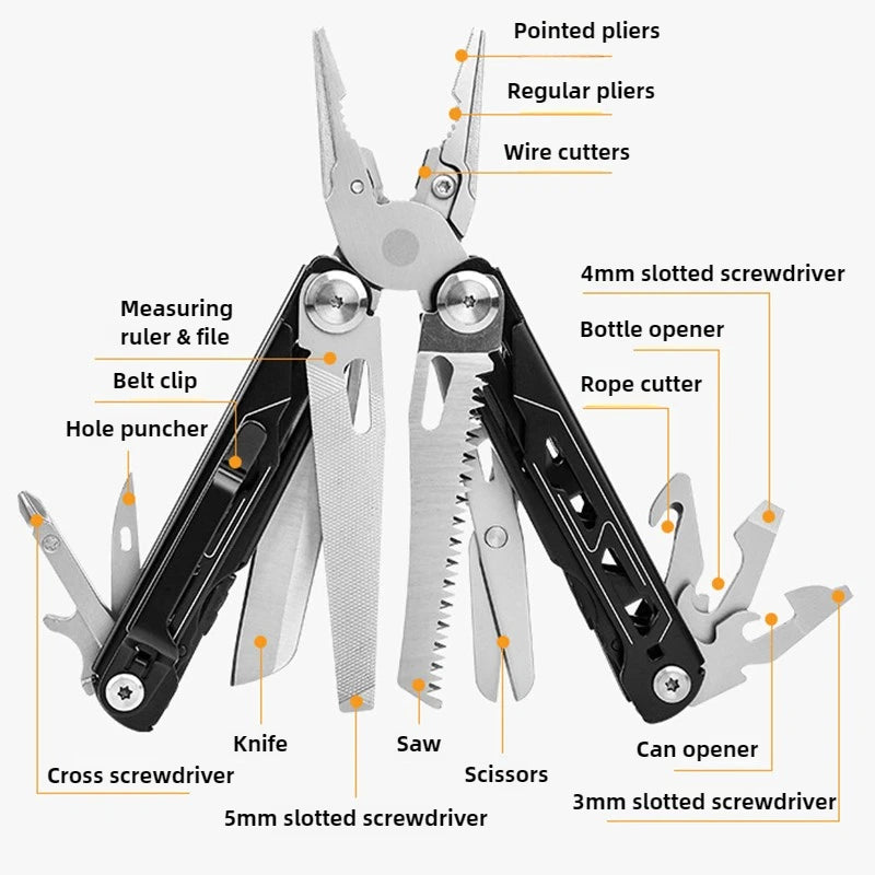 Multitools Pliers Stainless Steel Folding Tool Pliers Outdoor Camping Survival Portable Pocket Tools Multipurpose Manual Tools