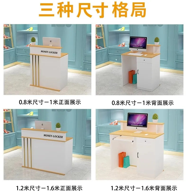 Luxury Unique Reception Desk Professional Aesthetic Design Cool Bar Counter Retro Center Resepsiyon Masası Commercial Furniture