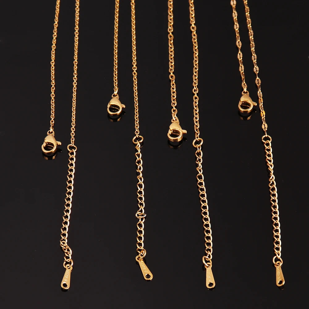 10pcs/lot Bulk Wholesale Stainless Steel Necklace Chain Necklace Choker Chains for DIY Jewelry Making Handmade Accessories