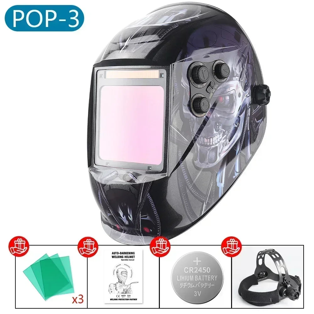 Big View Filter Welding Helmet Mask Goggles 1112 Welder Cap Large Windows 1/30000s Auto Darkening Welding Helmet mascara soldar