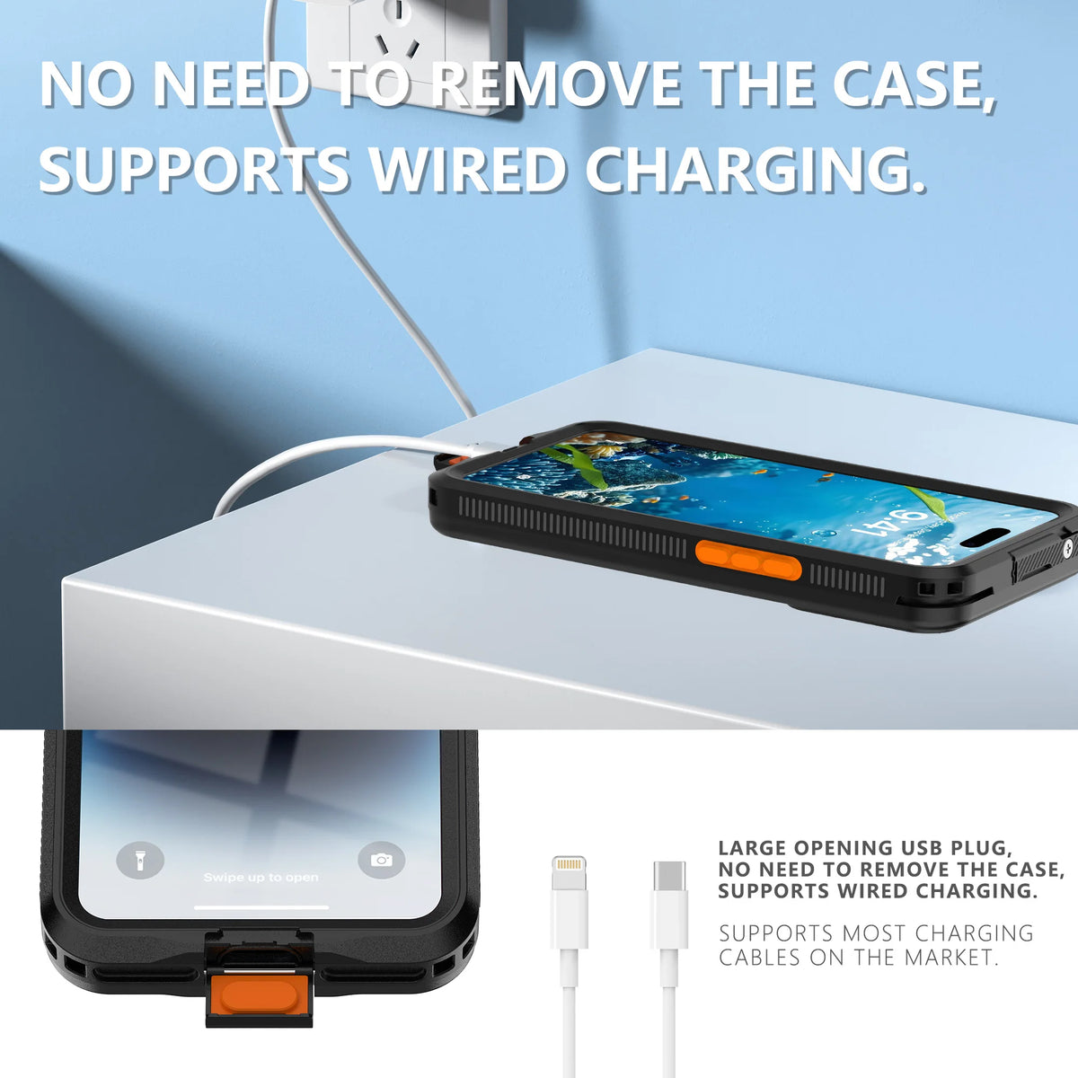 IP68 Waterproof Phone Case for iPhone 6.1/6.7 inch Series, with Floating Ring, Touchable, Suitable for iPhone 17/16/15/14/13/12