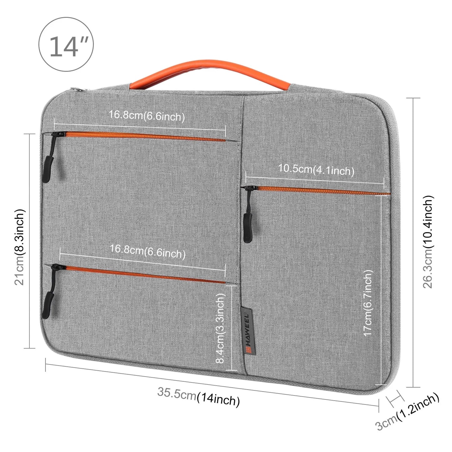 HAWEEL 13.0-15.0 inch Sleeve Case Zipper Briefcase Laptop Handbag For Macbook/ Samsung/ Lenovo Thinkpad and Other Laptop Bag