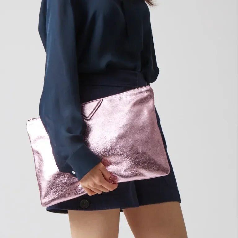 Women Day Clutch Bags Luxury Designer Lady Handbags Female Envelope Bags PU Leather A4 Briefcase Bolsa Wallet Silver