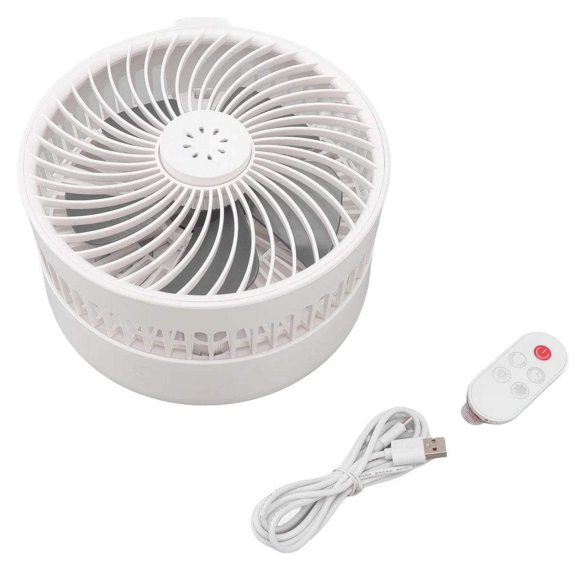 Folding Telescopic Fan 4 Speed USB Charging Remote Control Portable Desktop Floor Fan with Light for Home Travel