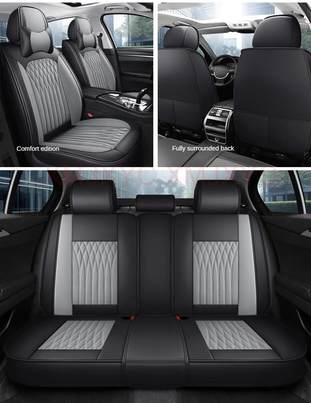 Pu Leather Universal Car Seat Cover for MITSUBISHI Outlander ASX Eclipse Lancer Pajero Sport Galant Triton Auto Accessories