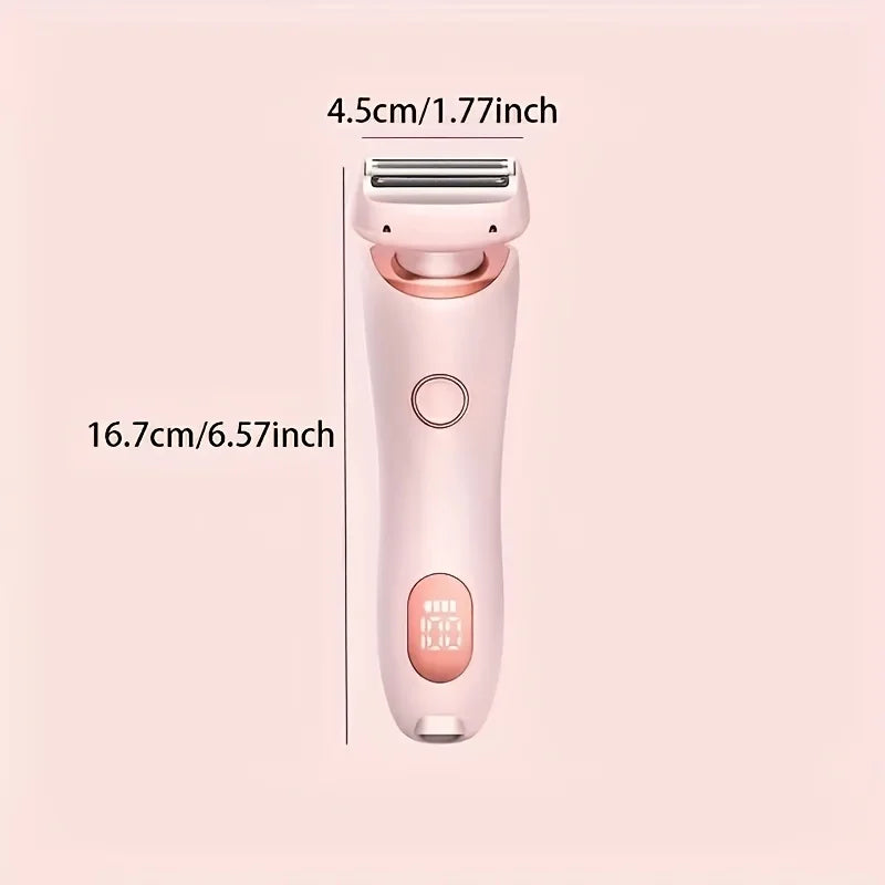 2 in 1 Lady Hair Removal Device Electric Shaver & Bikini Trimmer IPX7 Waterproof Face & Body Hair Remover for Legs Underarms