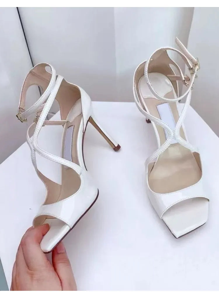 Summer New Fashionable High-heeled Women's Open Toed Sandals Dance Shoes Party Sexy 34-44 Large Women's Shoes