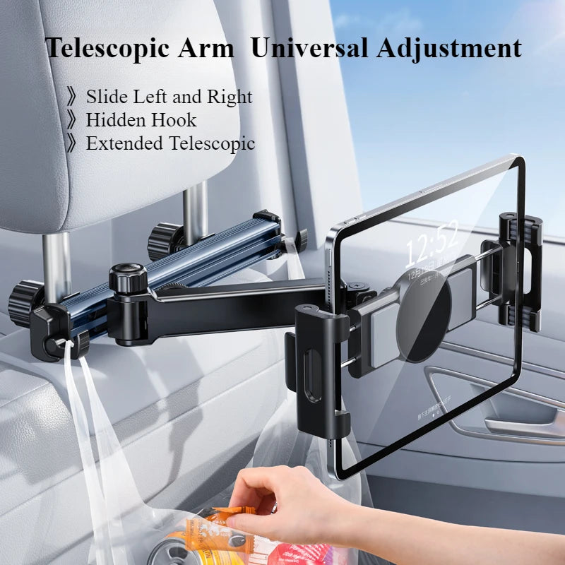 Hipacool Car Phone Holder Tablet Seat Back Stand Headrest Back Seat with 360° Rotatable for 4.7-12.9" for iPhone iPad Universal