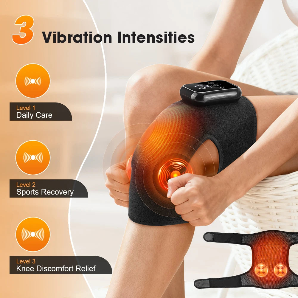 3 in 1 Heating Pad Shoulder Knee Elbow Brace for Arthritis Hot Compresss Joint Massage Strap Promote Blood Circulation Kneepad