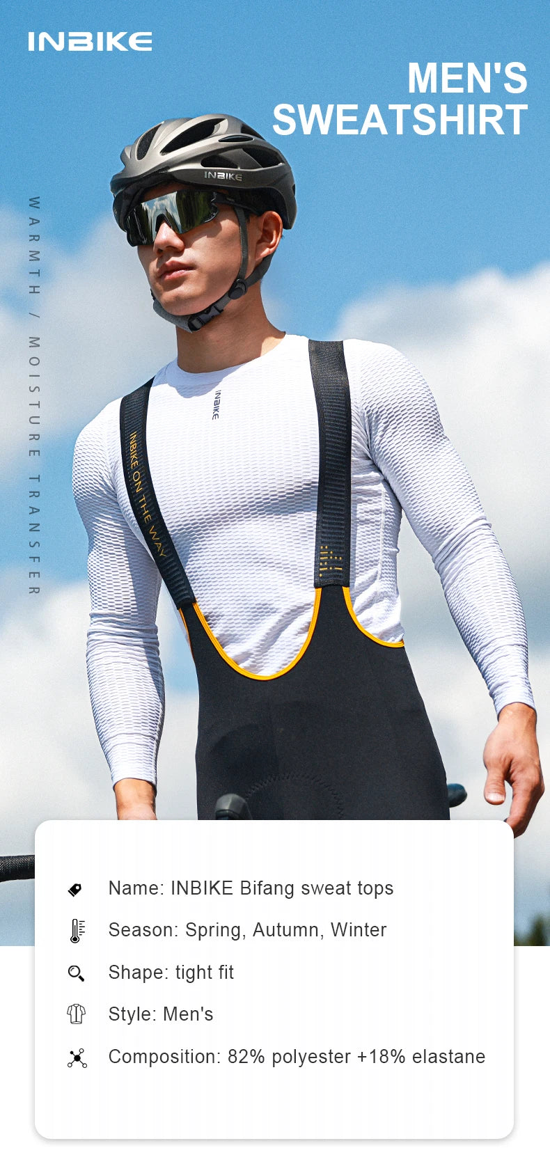 INBIKE Cycling Undershirt Men Long Sleeve Bike Base First Layer Quick Dry Breathable Bicycle Tops Clothing Lightweight MTB Shirt