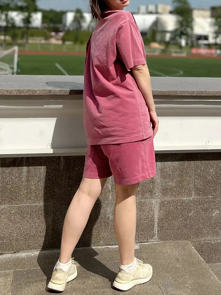 MiuKoMiYa Summer Loose T Shirts Women Basic Cotton Wahsed Short Sleeve Tees Oversized Casual Basic Female T Shirts Streetwear